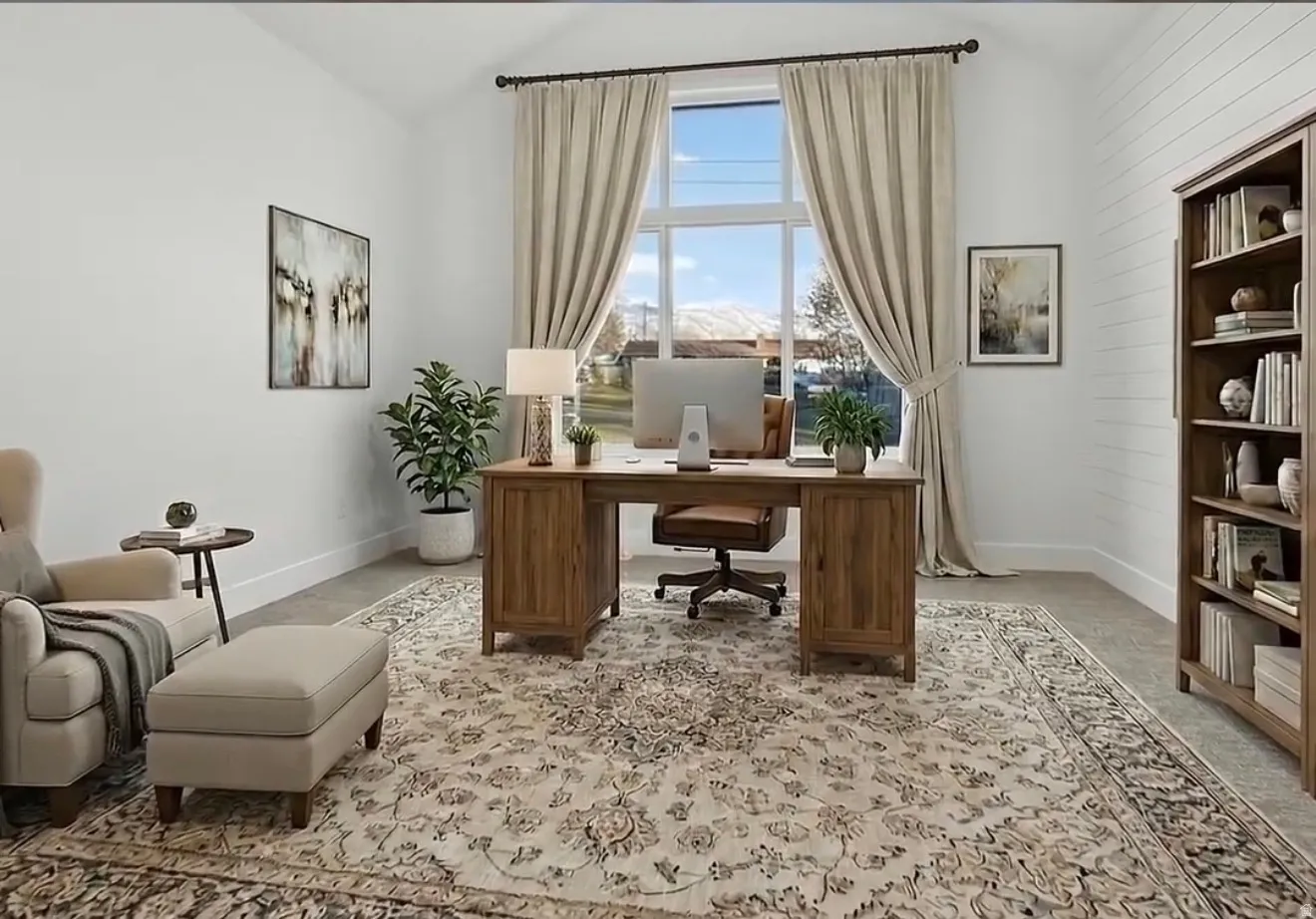 virtually staged Office area