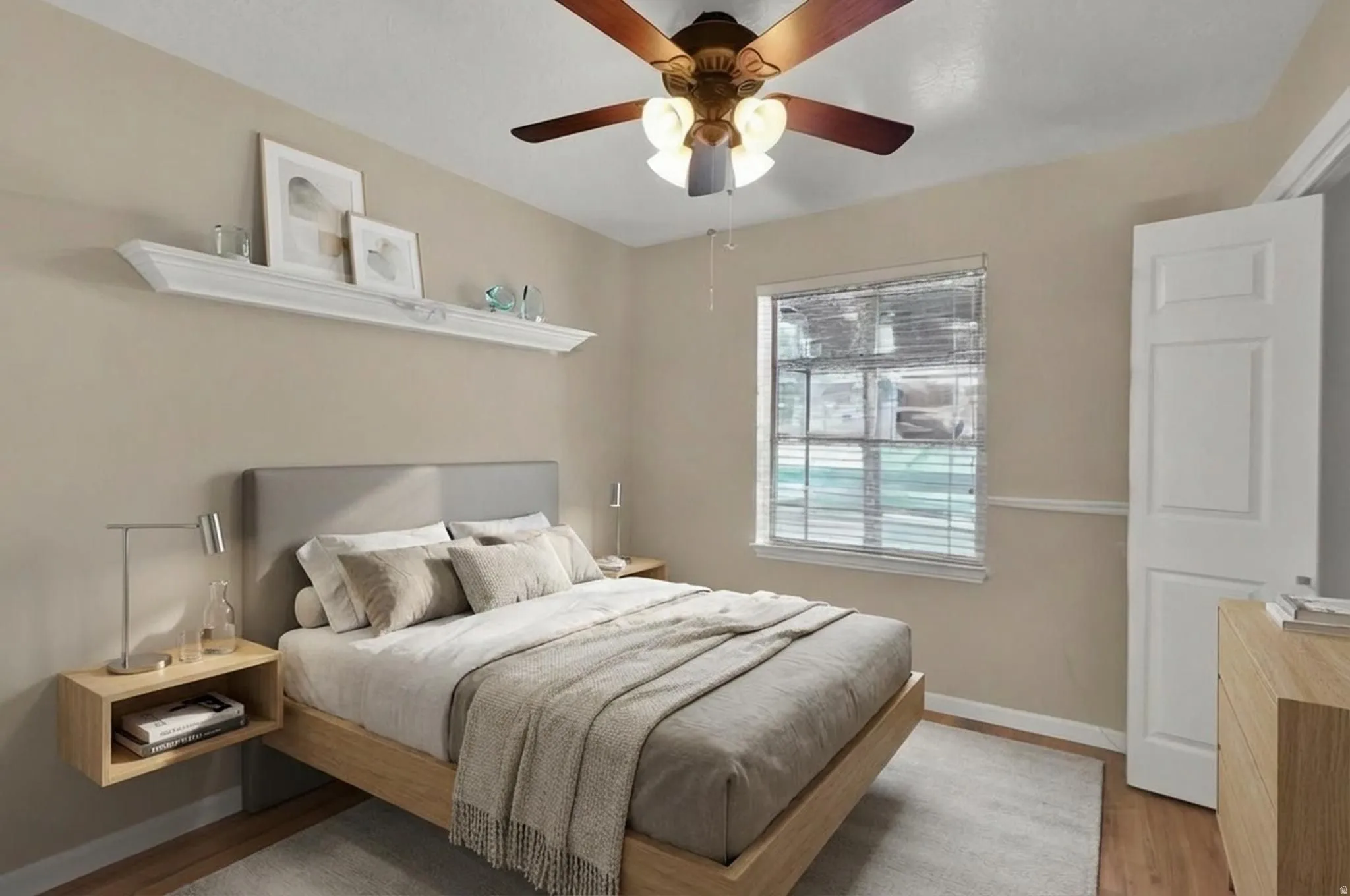 Virtually staged bedroom