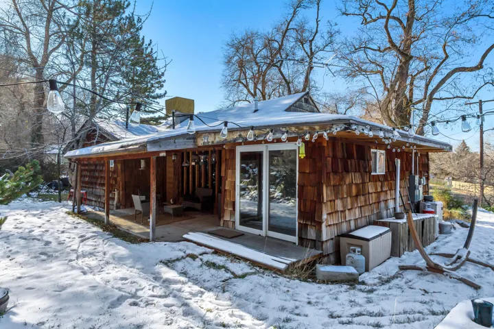 View of snow covered house