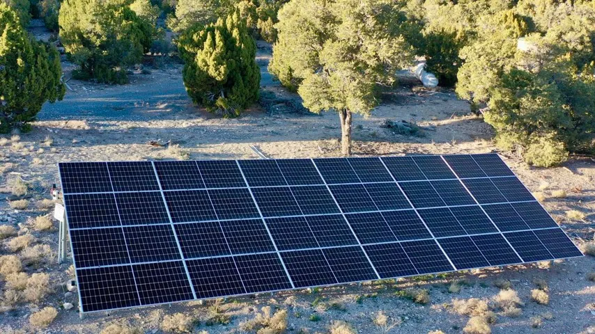 Ground-mounted solar panel array
