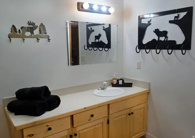 Bathroom featuring vanity