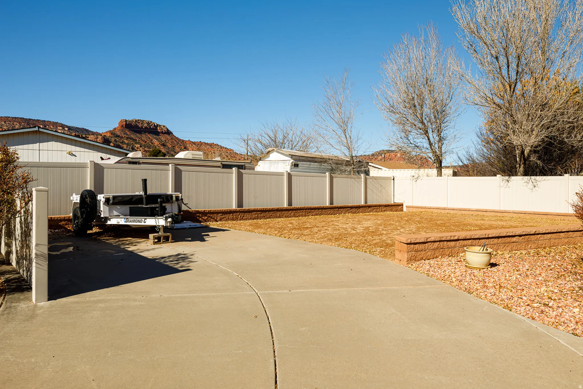Garden area and RV parking