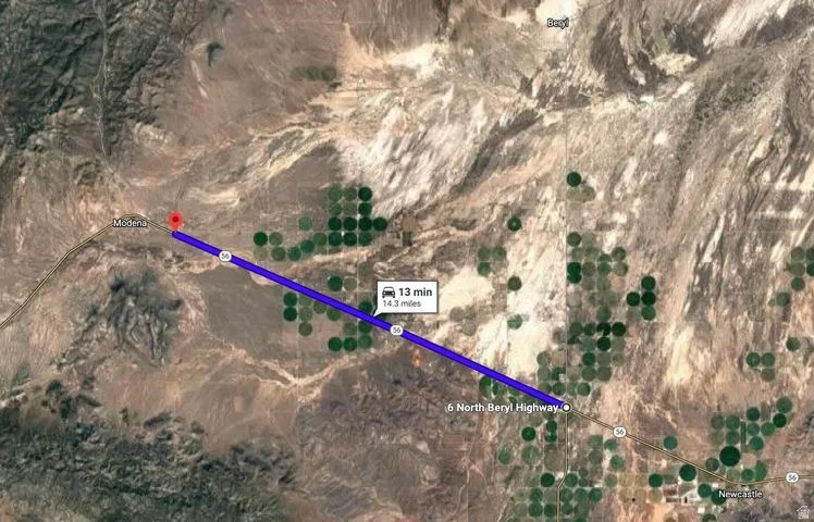 Aerial map of property and surrounding area