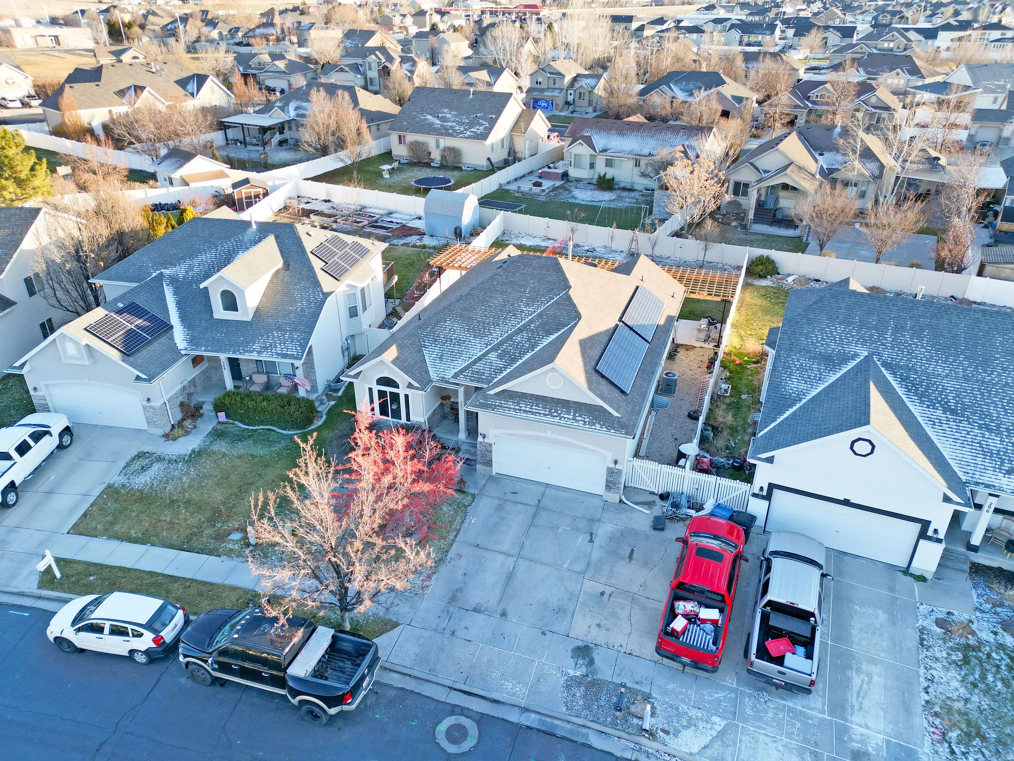 Aerial view of residential area