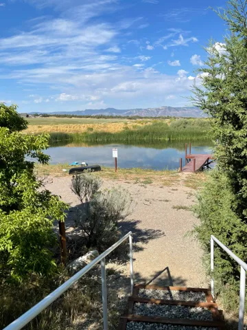 Community trout pond with dock
