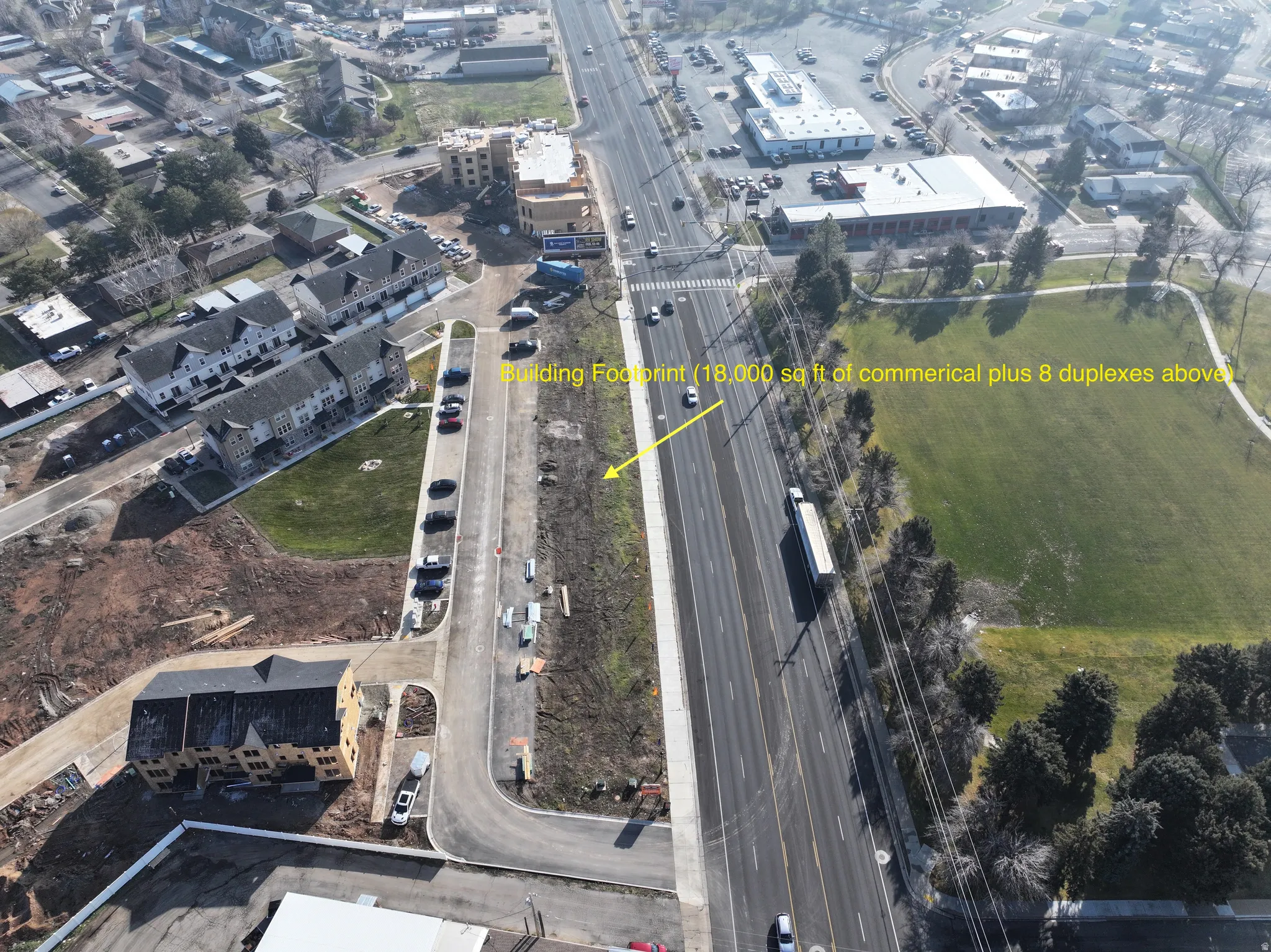 Aerial view of property and surrounding area