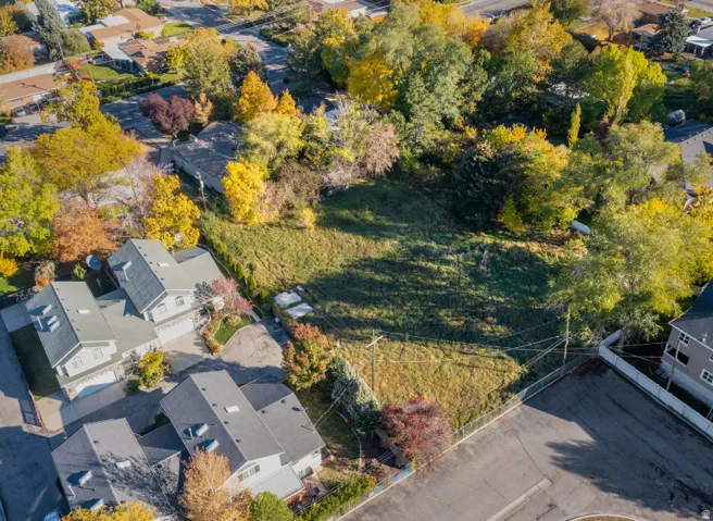 Aerial perspective of suburban area