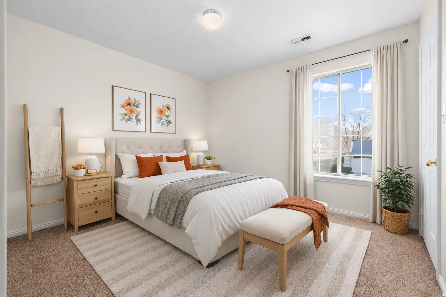 Bedroom featuring carpet