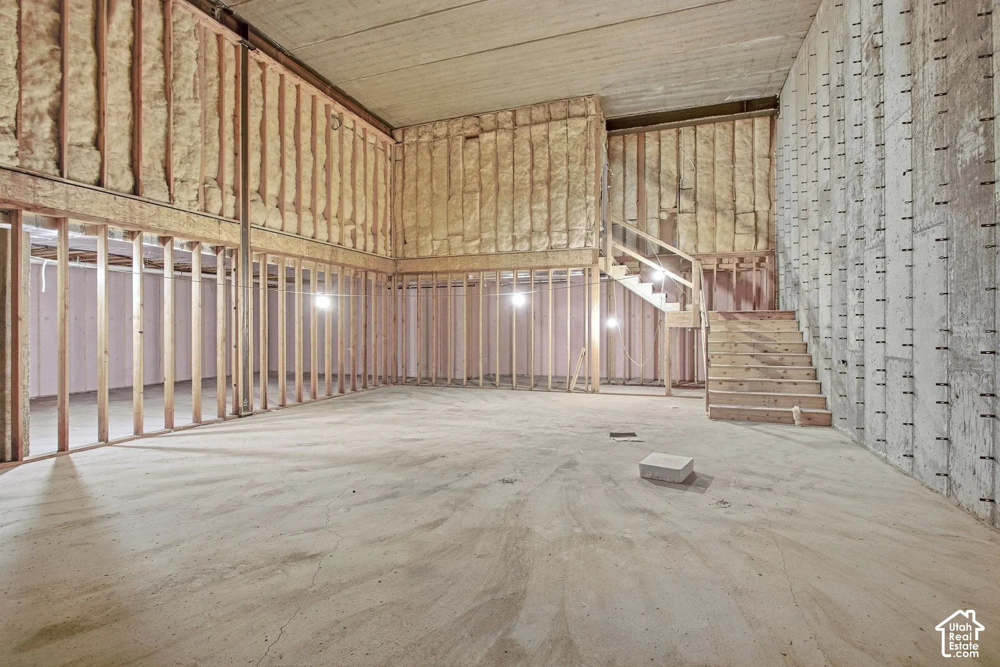 Unfinished lower level with UNLIMITED possibilities. With almost 2,000 sqft and over 20 foot ceilings anything is possible!