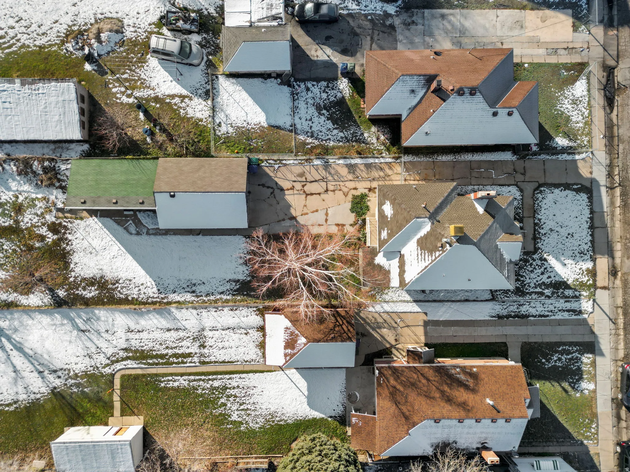 Aerial view of residential area