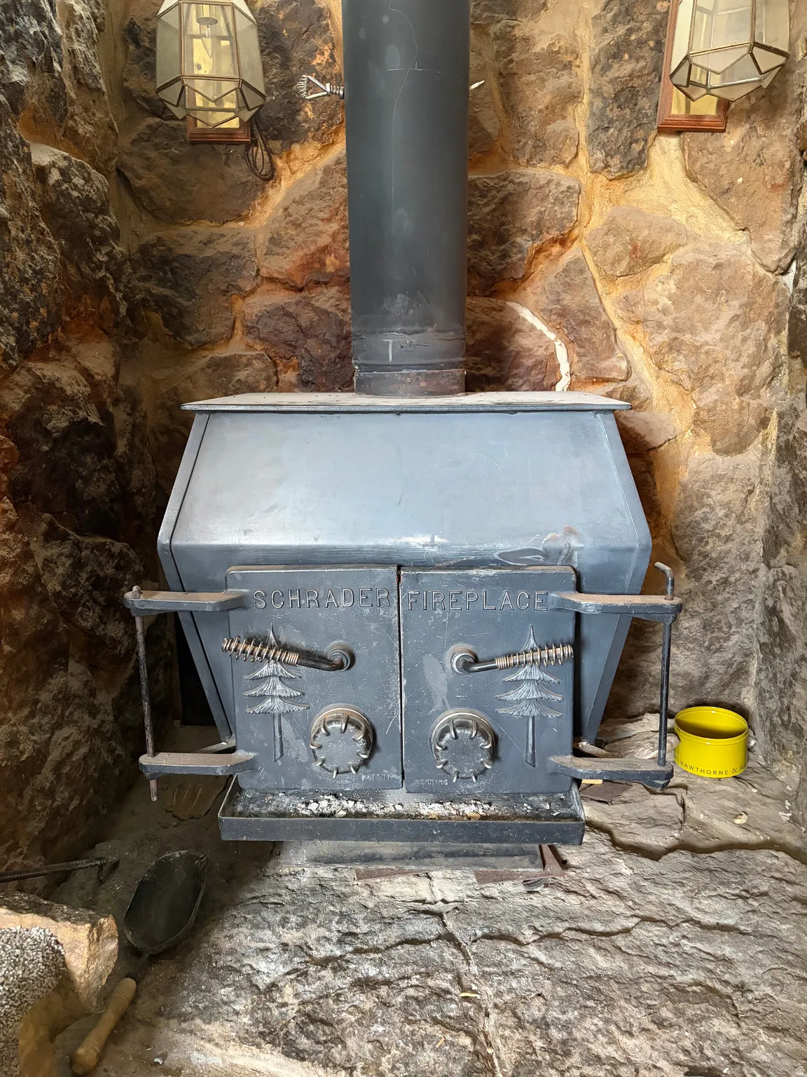 Detailed view of a wood stove