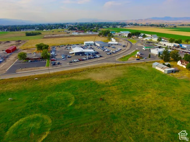 Aerial view of a mountainous background