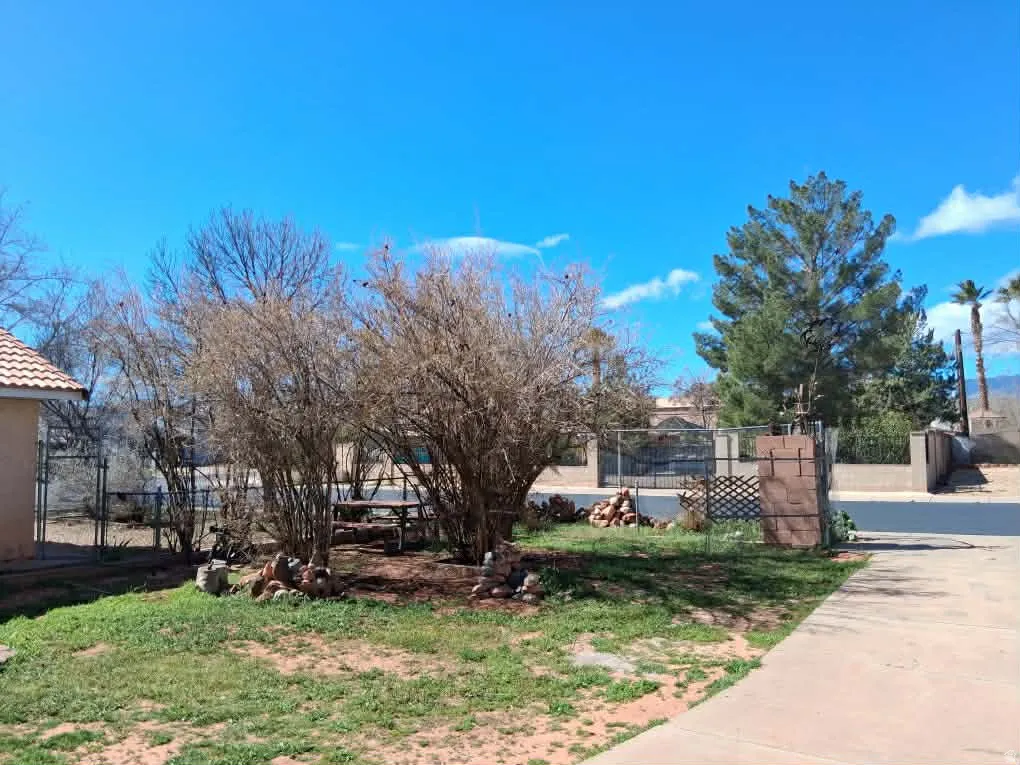 View of yard with a gate