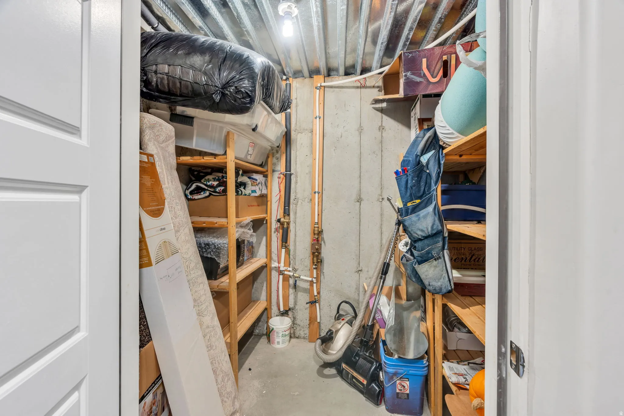 Storage room with shelving