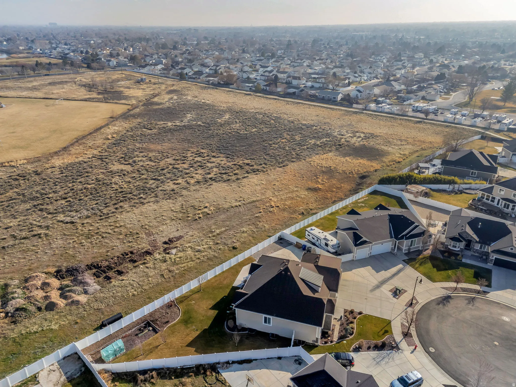 Aerial view of residential area