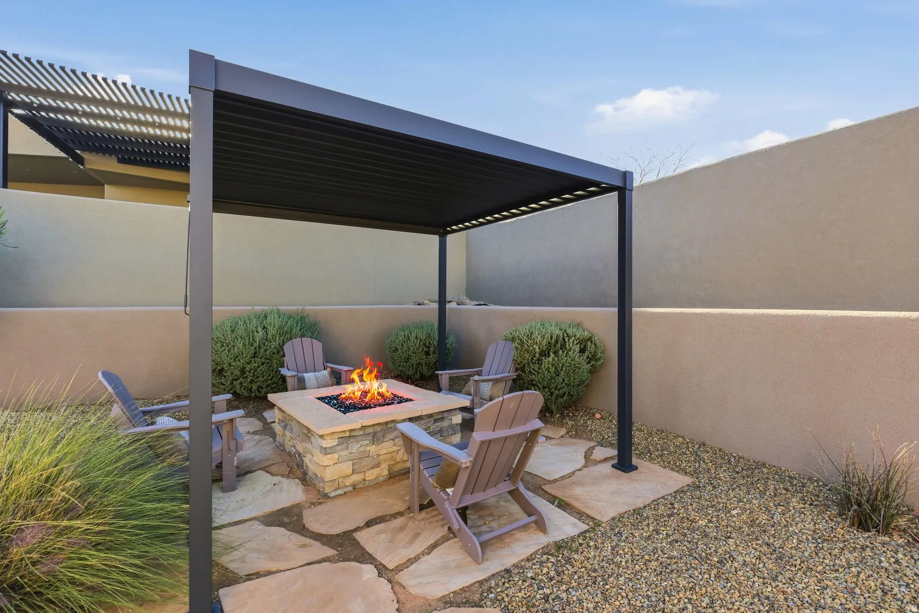 View of patio featuring a pergola