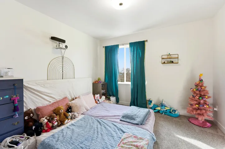 Bedroom featuring carpet