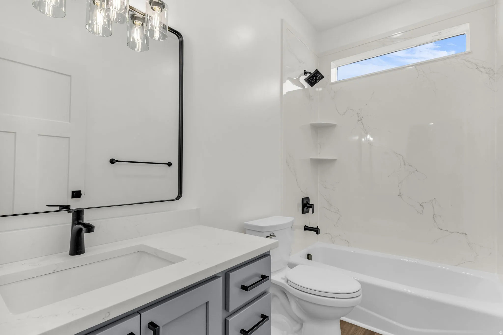 Full bath with vanity and shower / bathtub combination