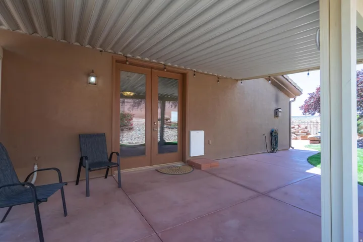 View of patio featuring french doors off Kitchen