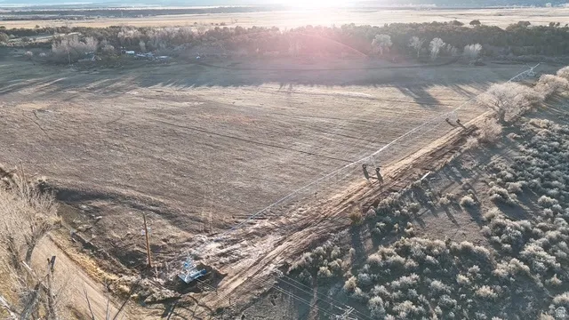 Aerial overview of property's location with rural landscape