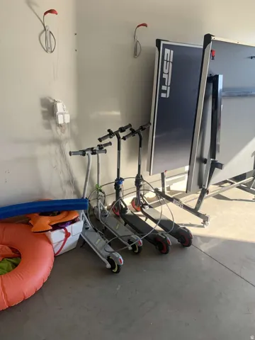 Exercise area featuring concrete floors
