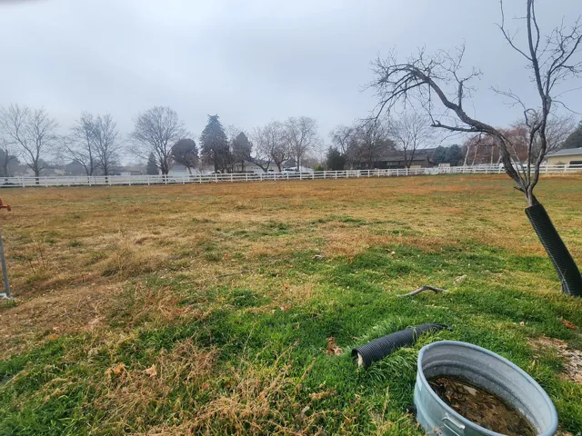 View of yard with a view of countryside