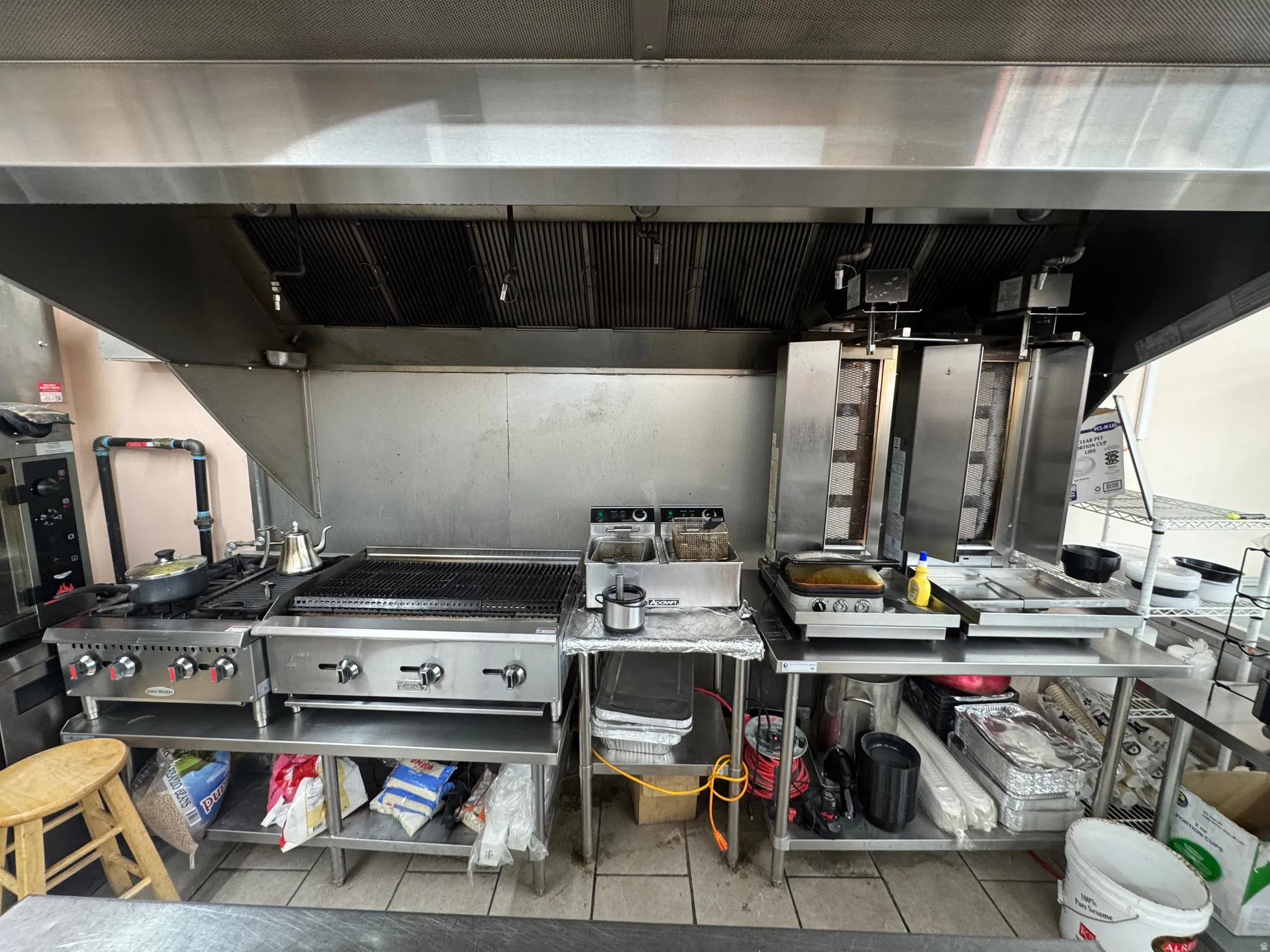 Kitchen with extractor fan