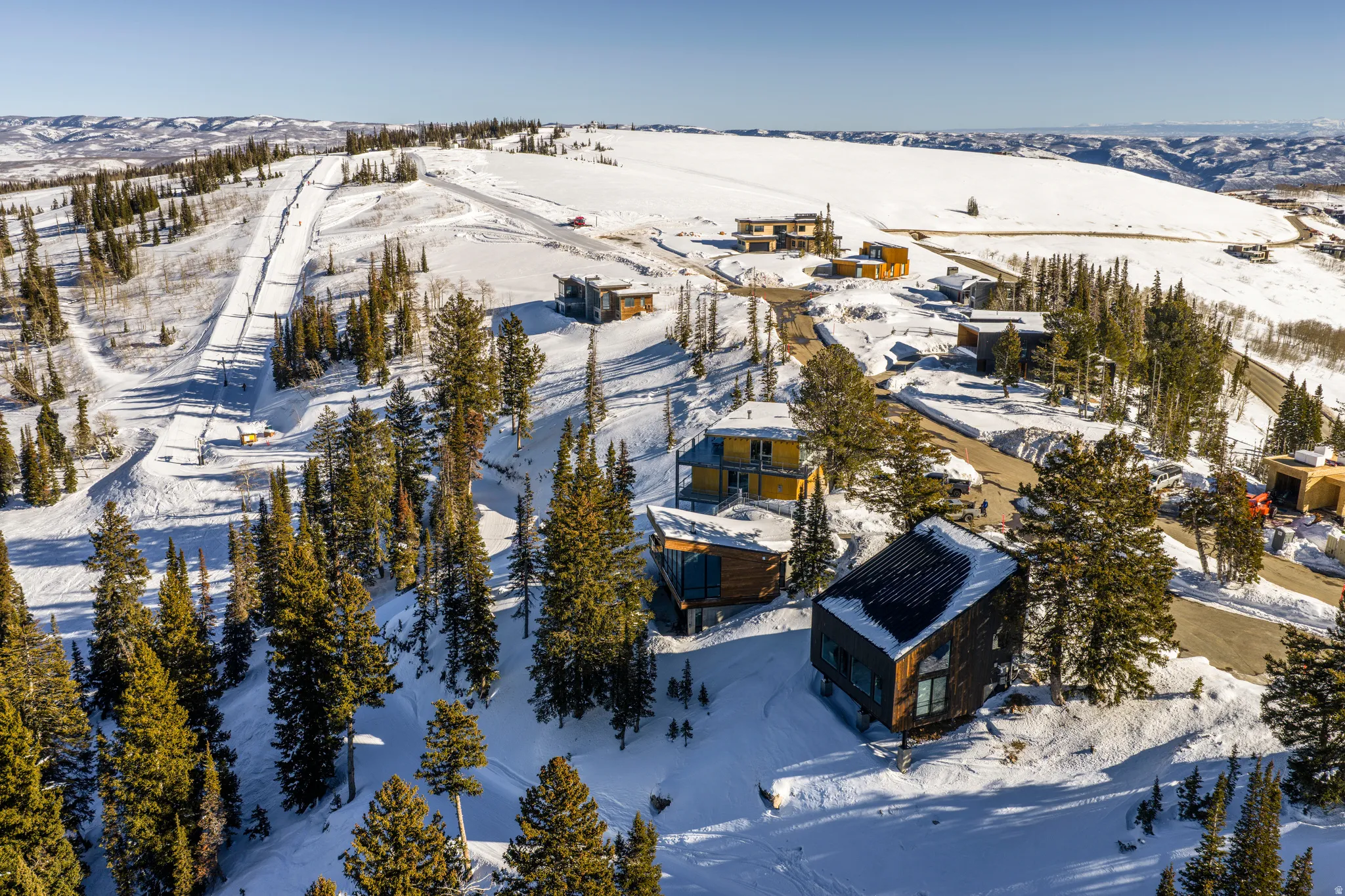View of snowy aerial view