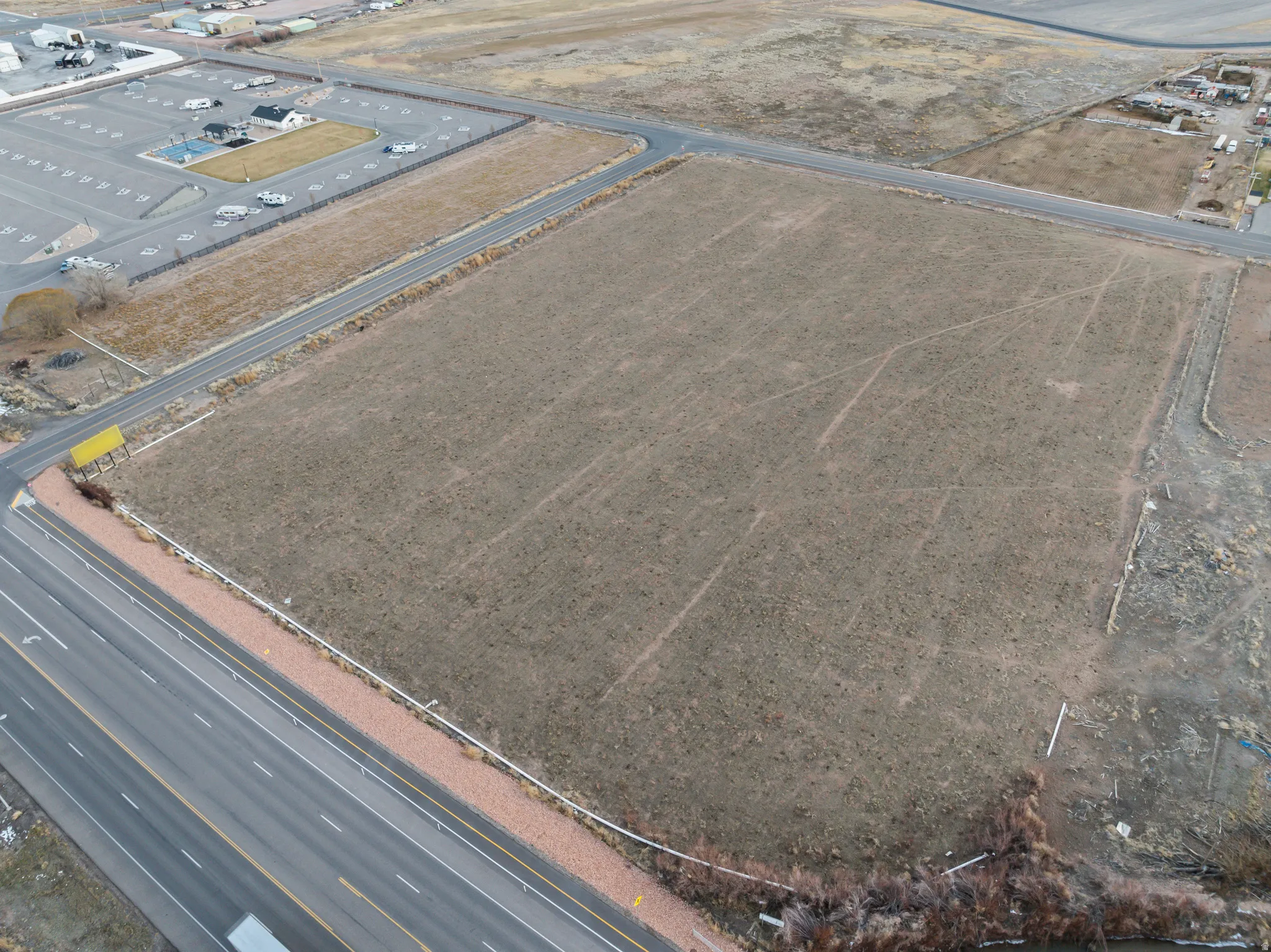 Aerial view of property's location featuring rural landscape