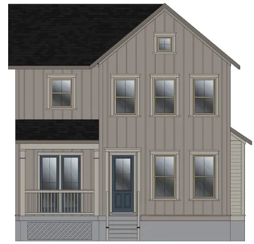 Architectural Rendering. Illustrating the property's exterior design and facade elements