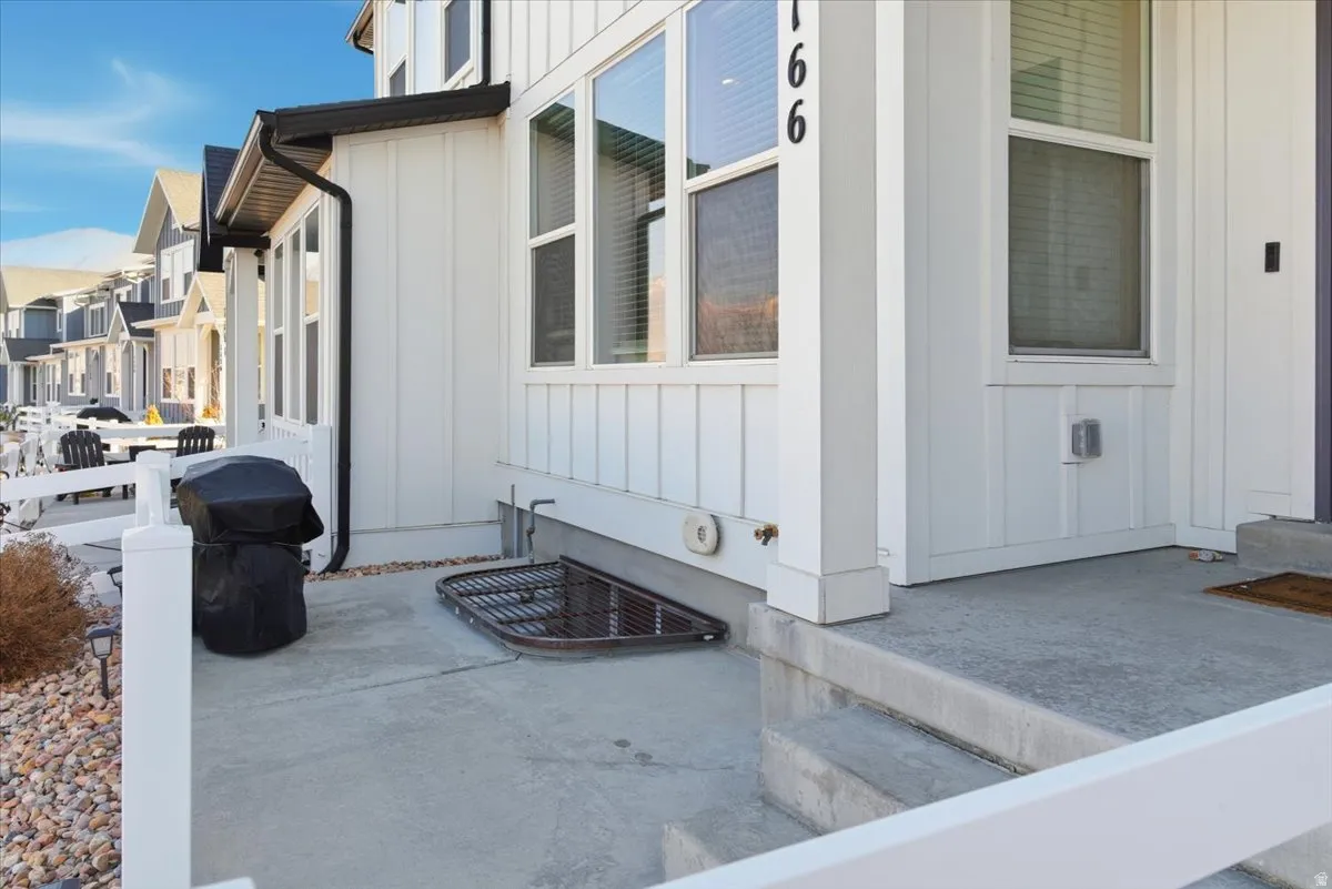 View of side of property with board and batten siding