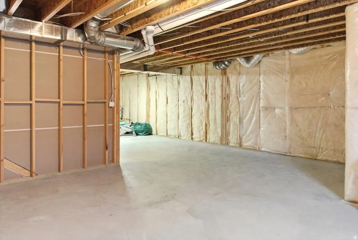 View of unfinished basement