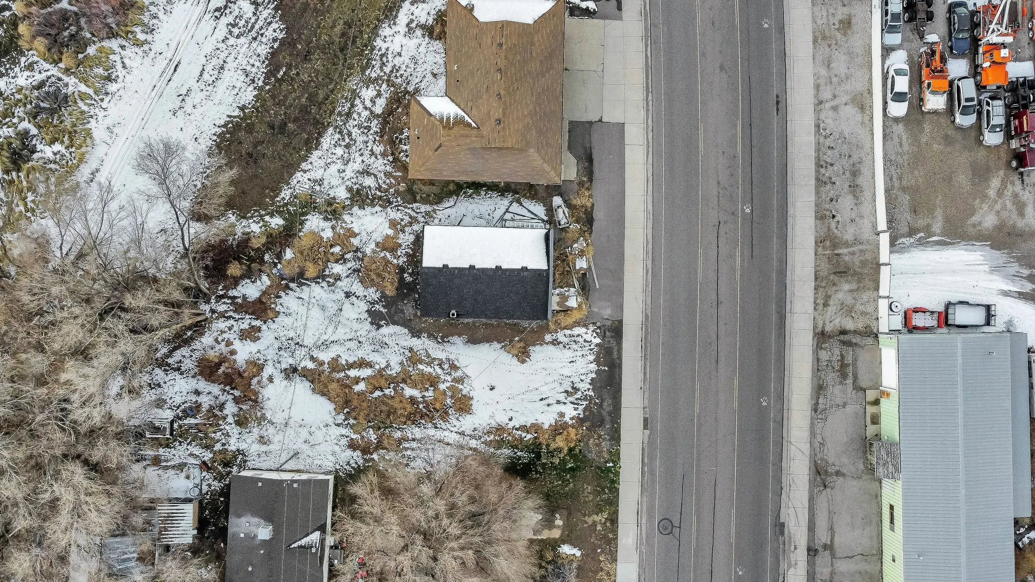 View of snowy aerial view