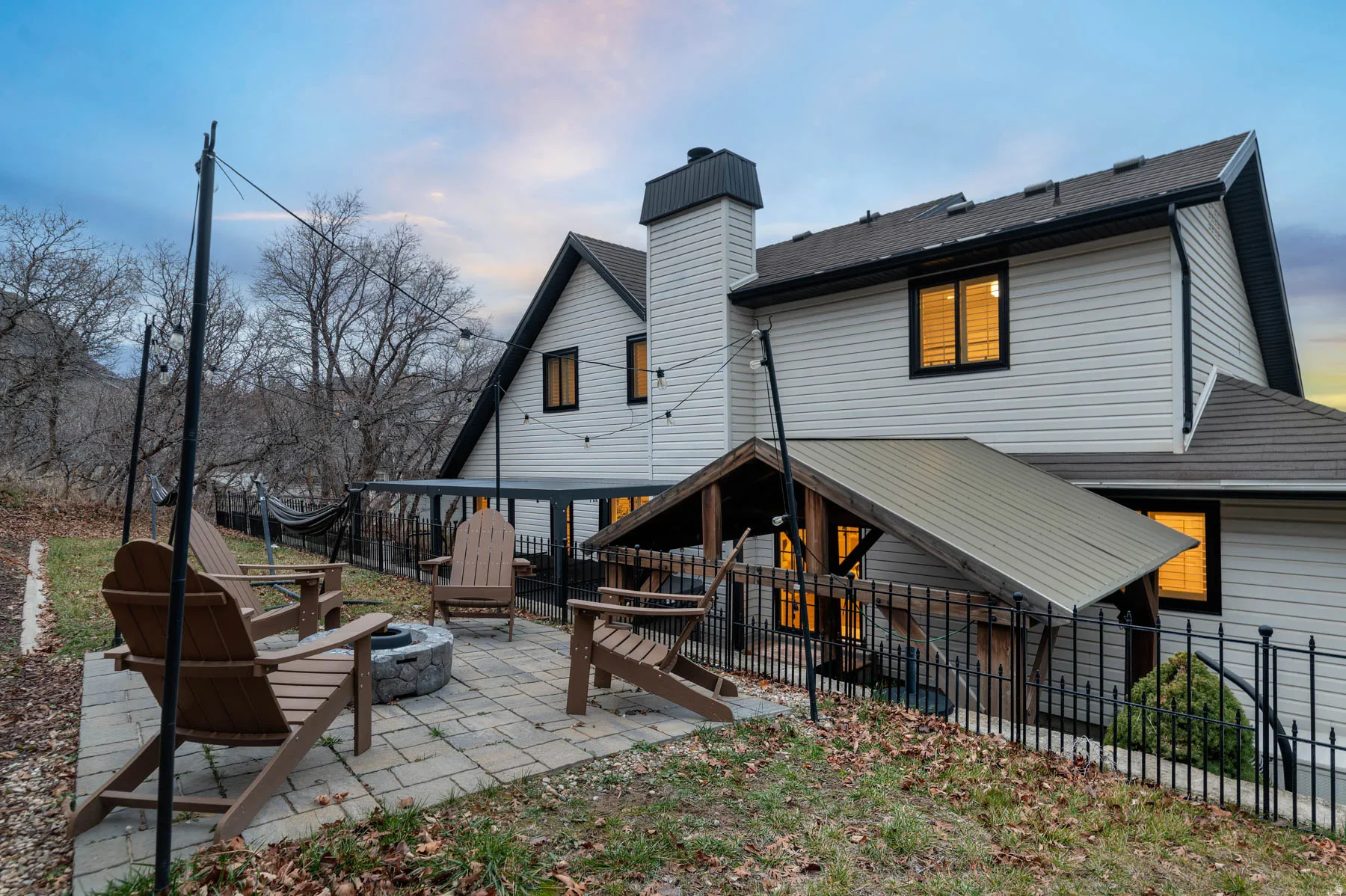 All patio furniture, swim spa, and both pergolas are included in the sale