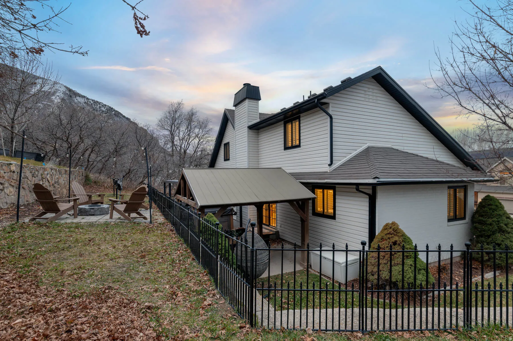 All patio furniture, swim spa, and both pergolas are included in the sale