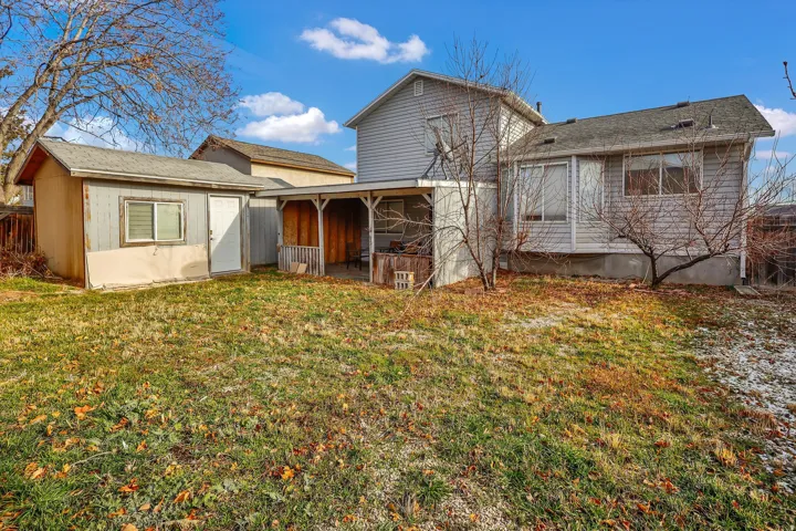 Rear view of the back yard