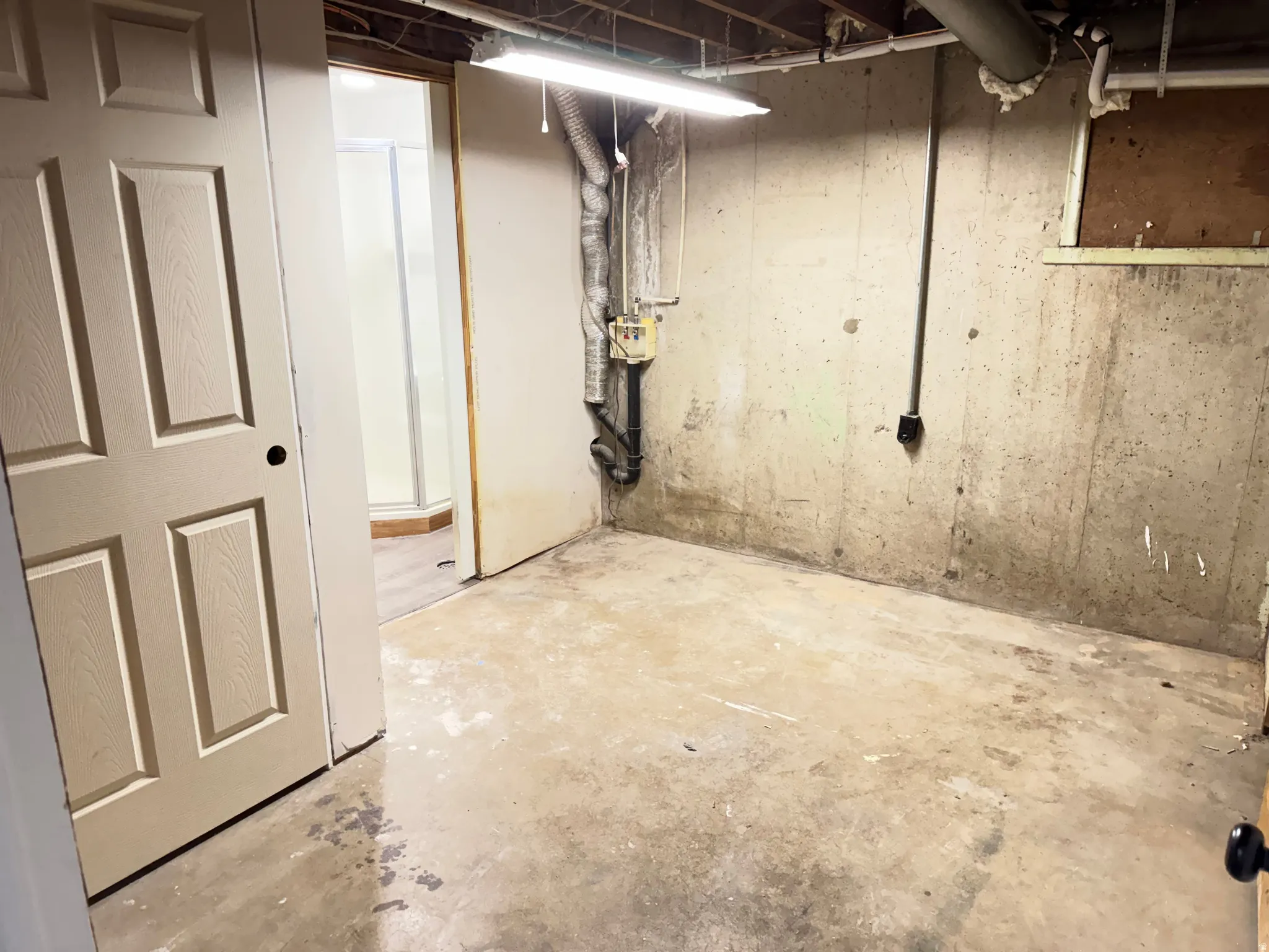 View of unfinished basement
