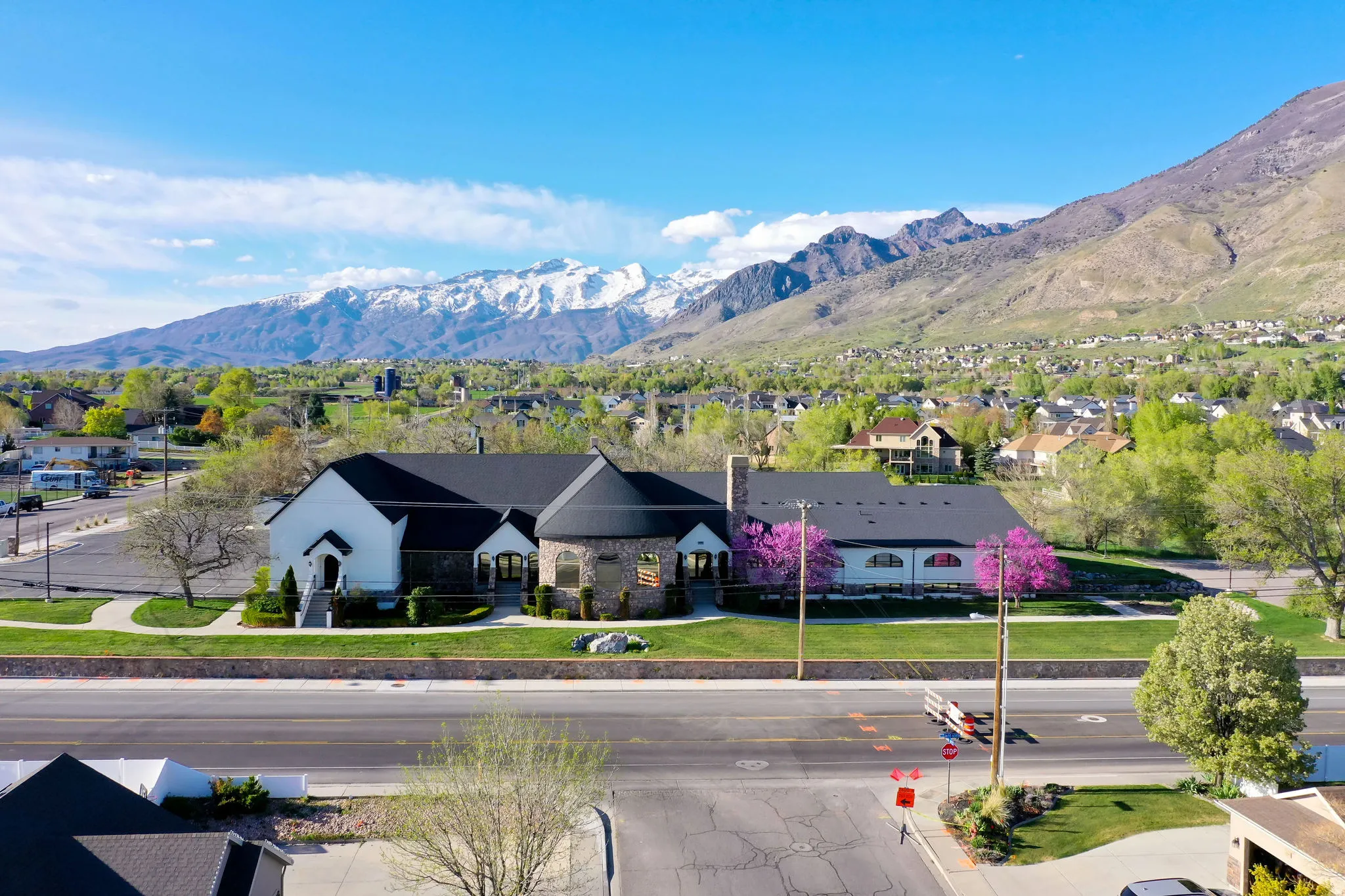 Mountain view featuring nearby suburban area