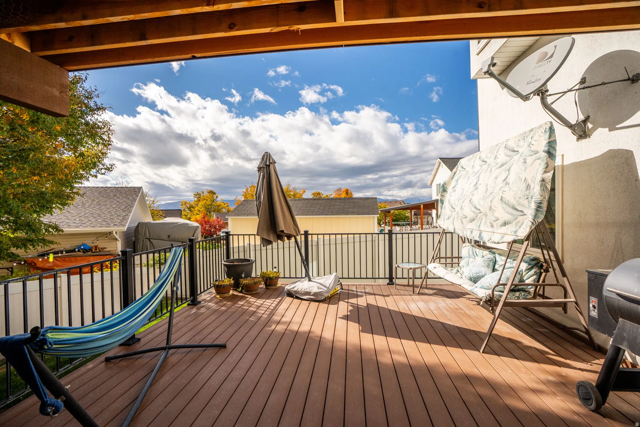 Lower level of deck with views
