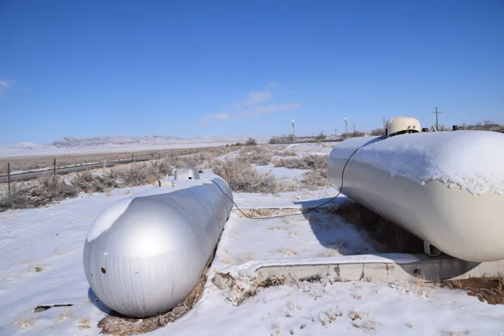Exterior view of heating fuel tank