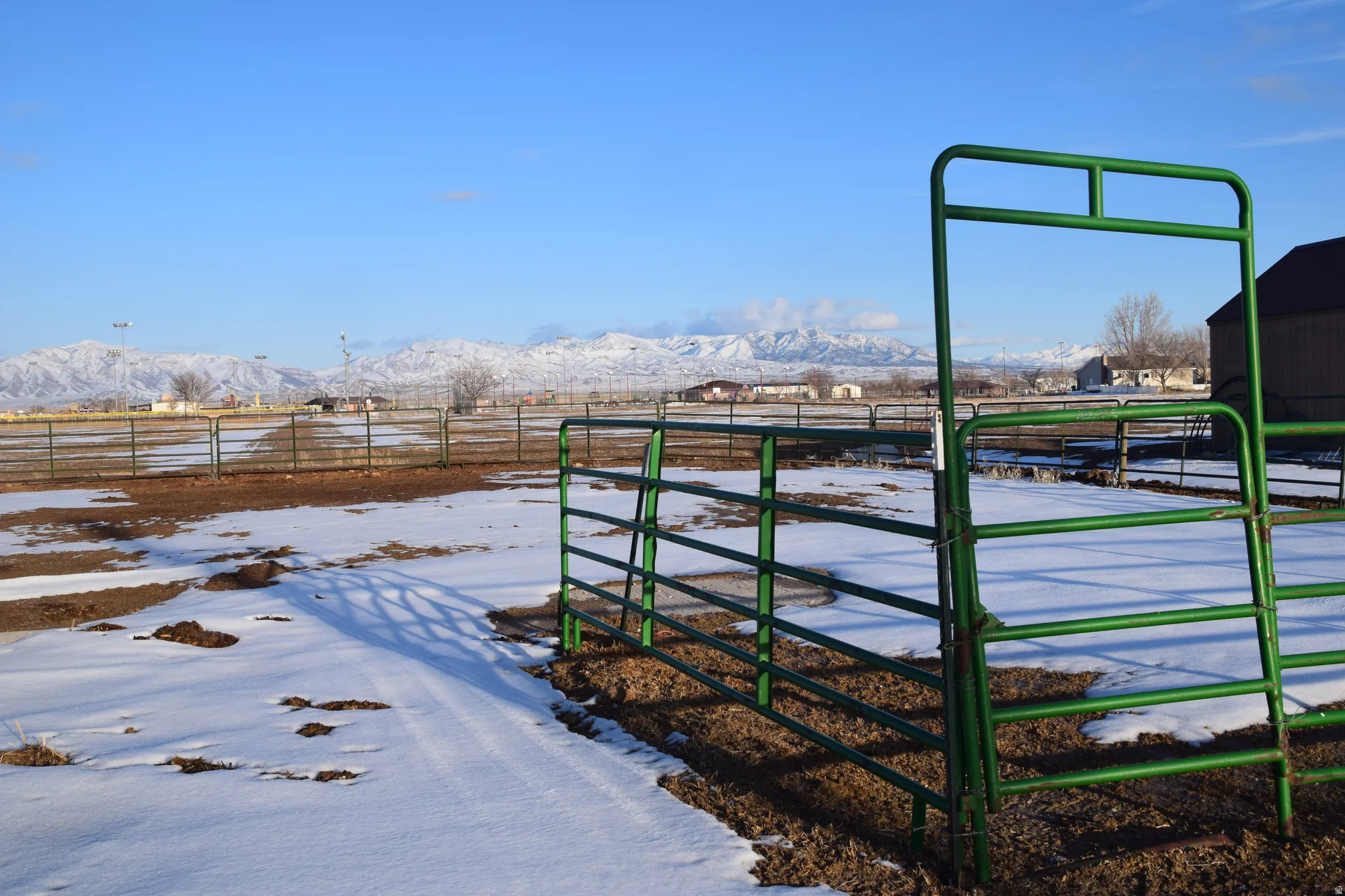 View of yard with a mountain view