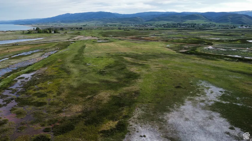 Drone / aerial view of a water and mountain view
