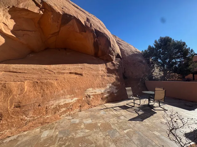 View of patio in the redrocks