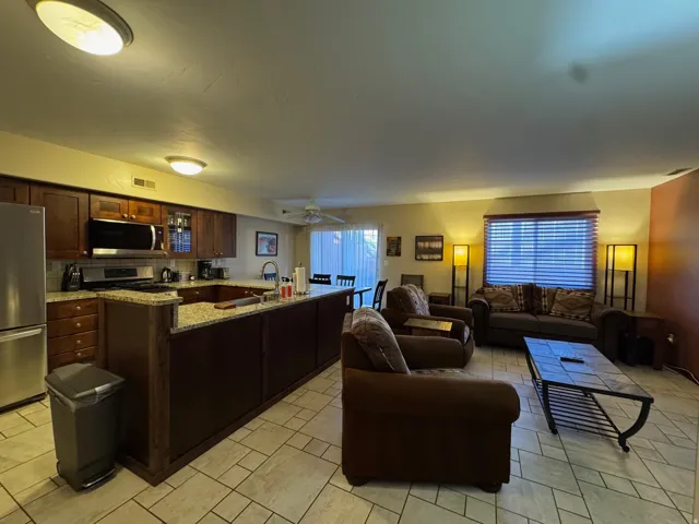 Living room with a ceiling fan