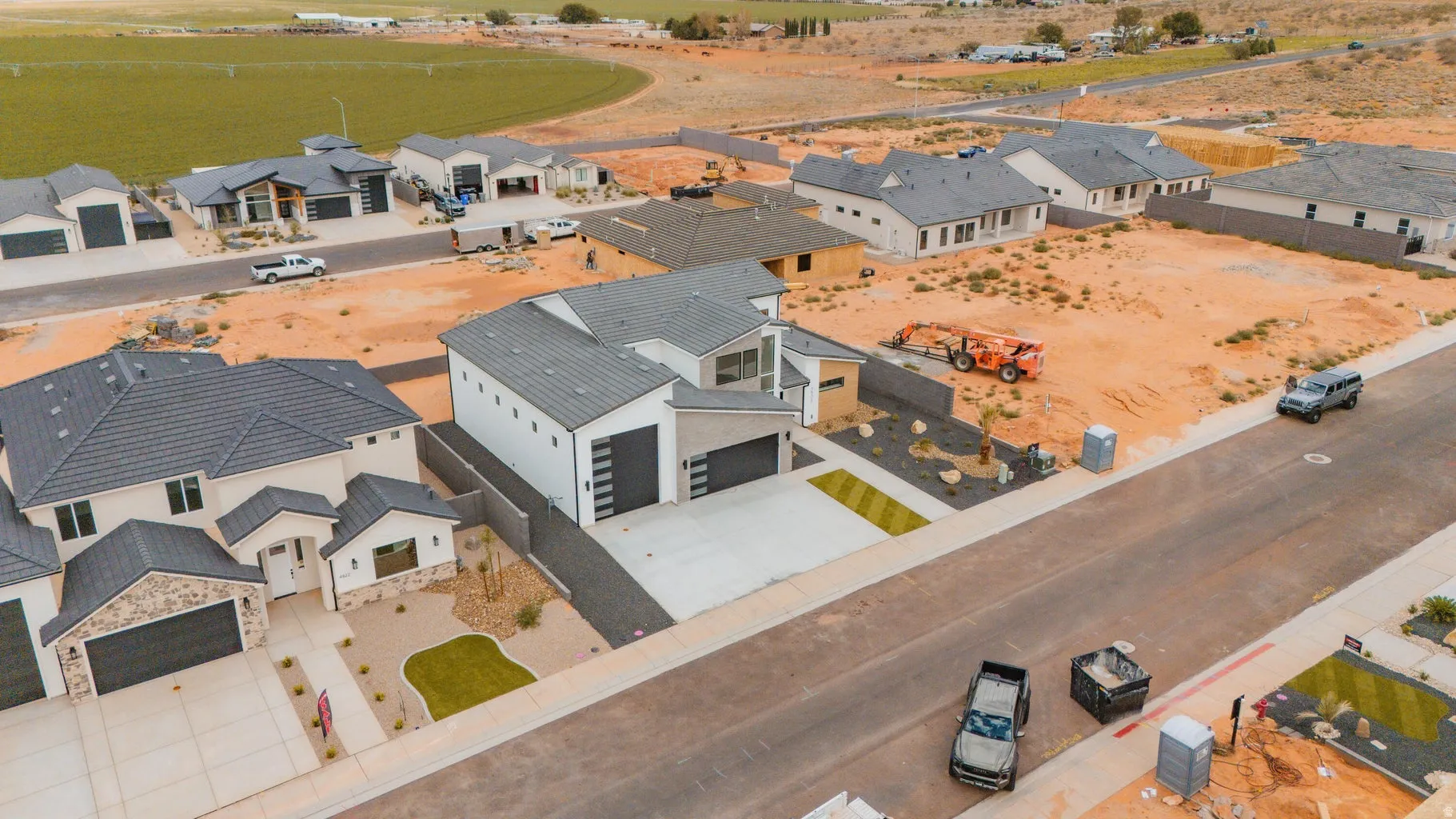 Aerial view of residential area