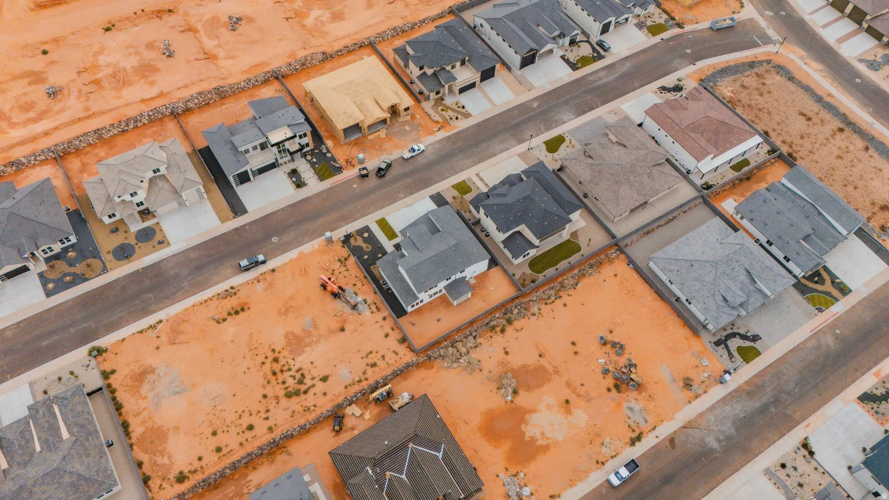 Aerial view of residential area