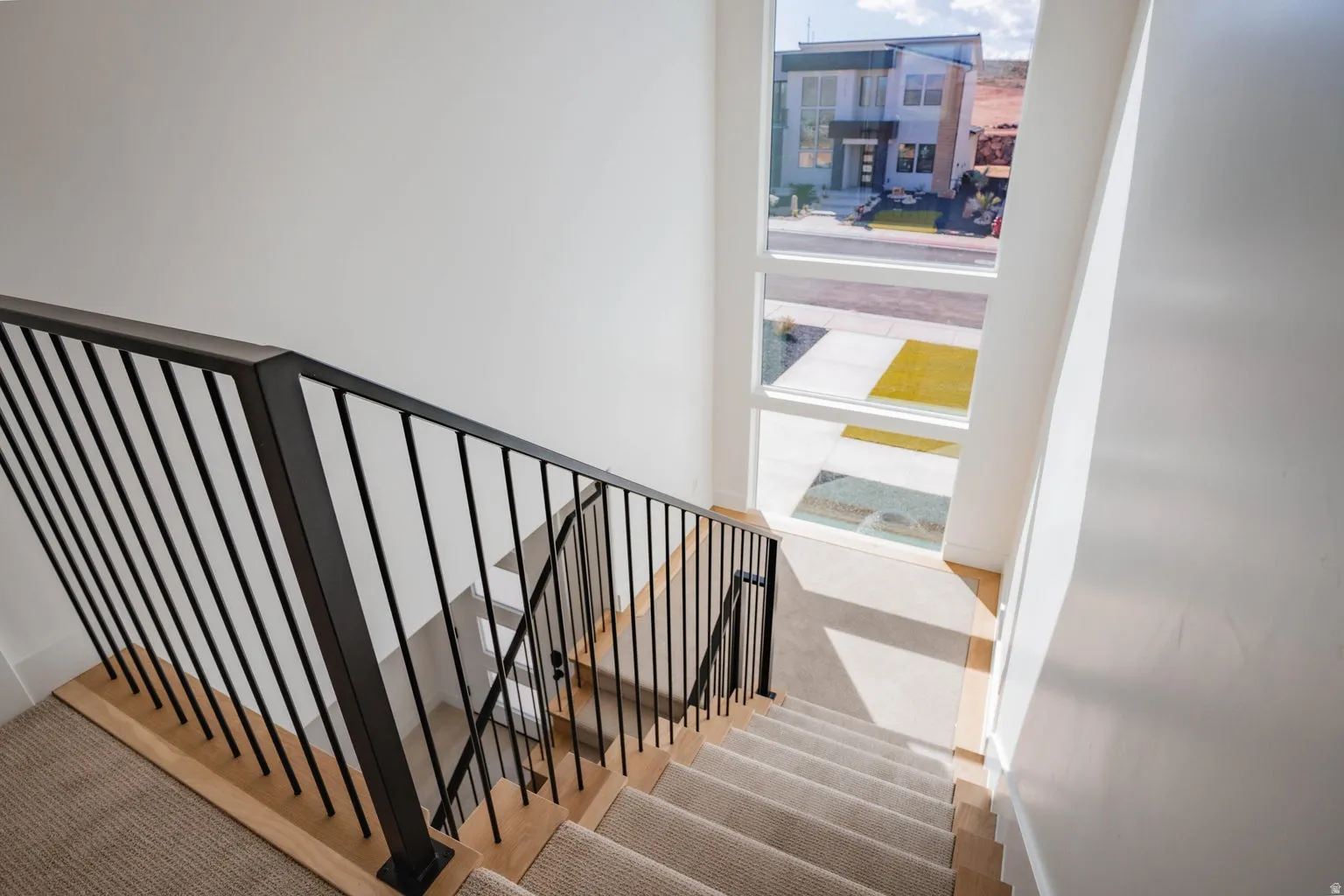 Stairway with carpet flooring