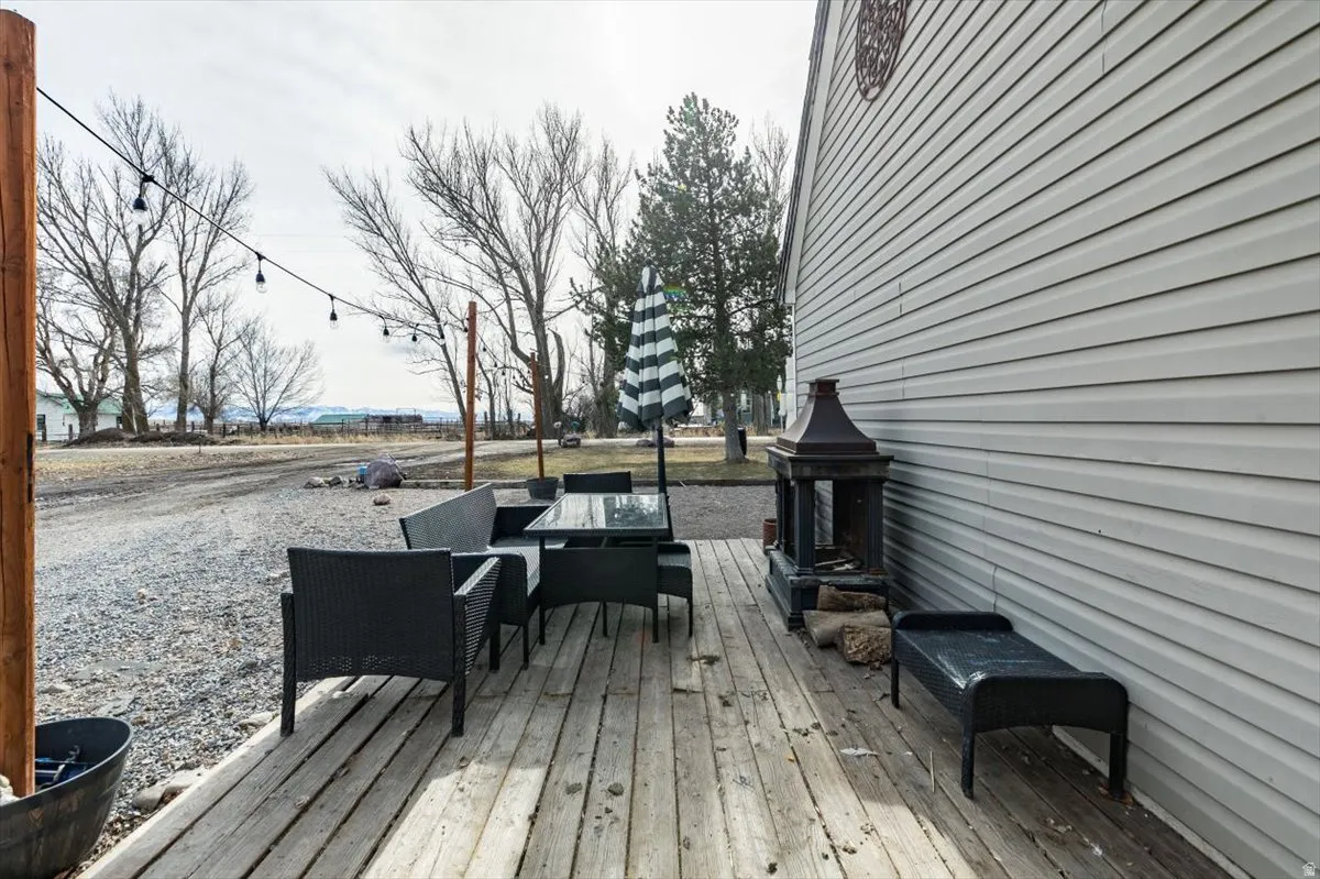 Deck with an outdoor living space