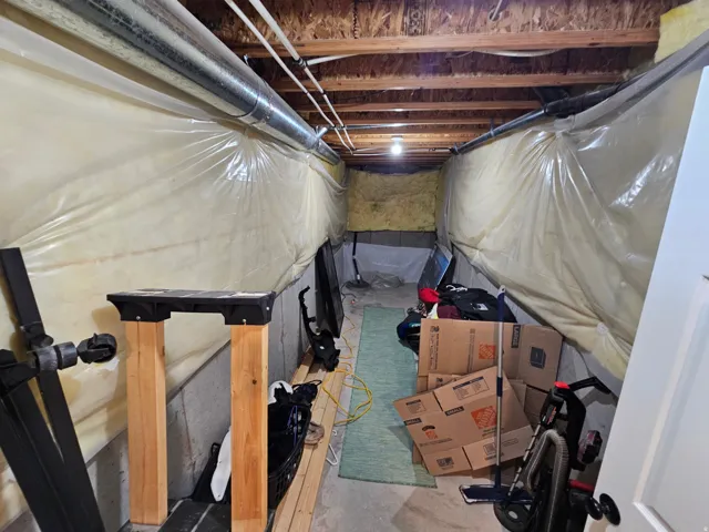 View of unfinished basement