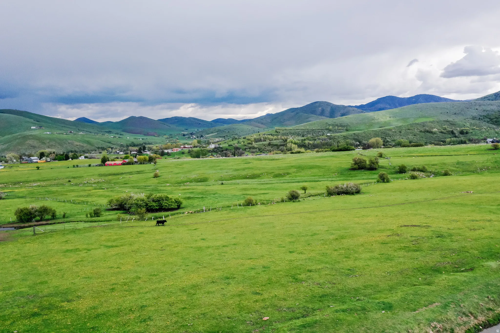 Mountain view with rural landscape and a pastoral area